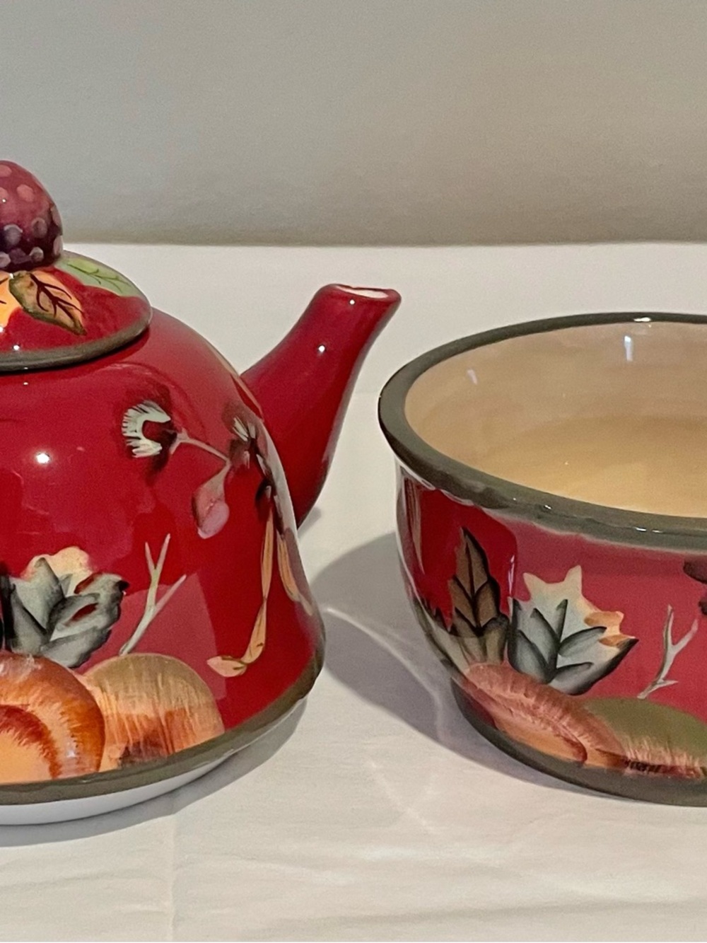 Octavia Hill Garden By Tracy Porter Red Floral Ceramic Tea For One Teapot - Picture 3 of 6